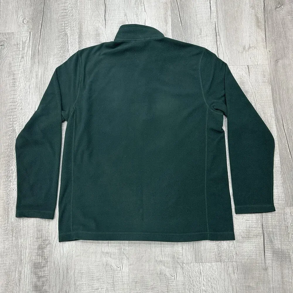 The North Face 1/4 Zip Mens Large Green Fleece Pullover Hiking Outdoor Sweater